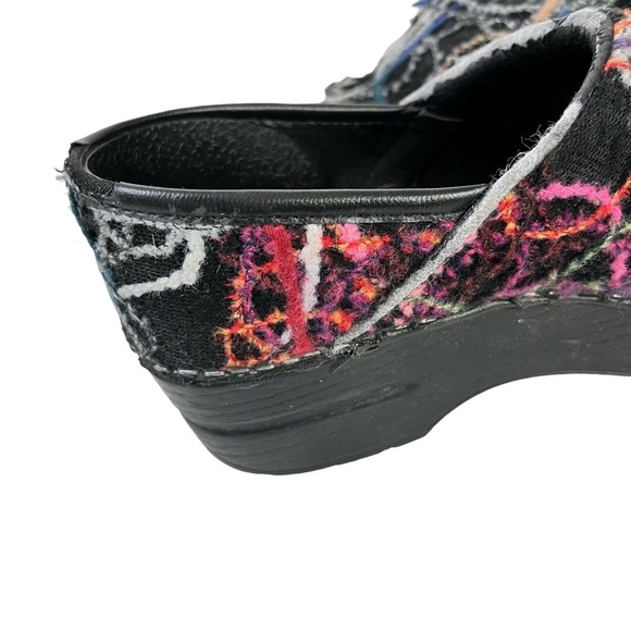 DANSKO Confetti Wool Multi-Colored Clogs Black Scribble Professional Shoes sz 38 - Picture 13 of 16